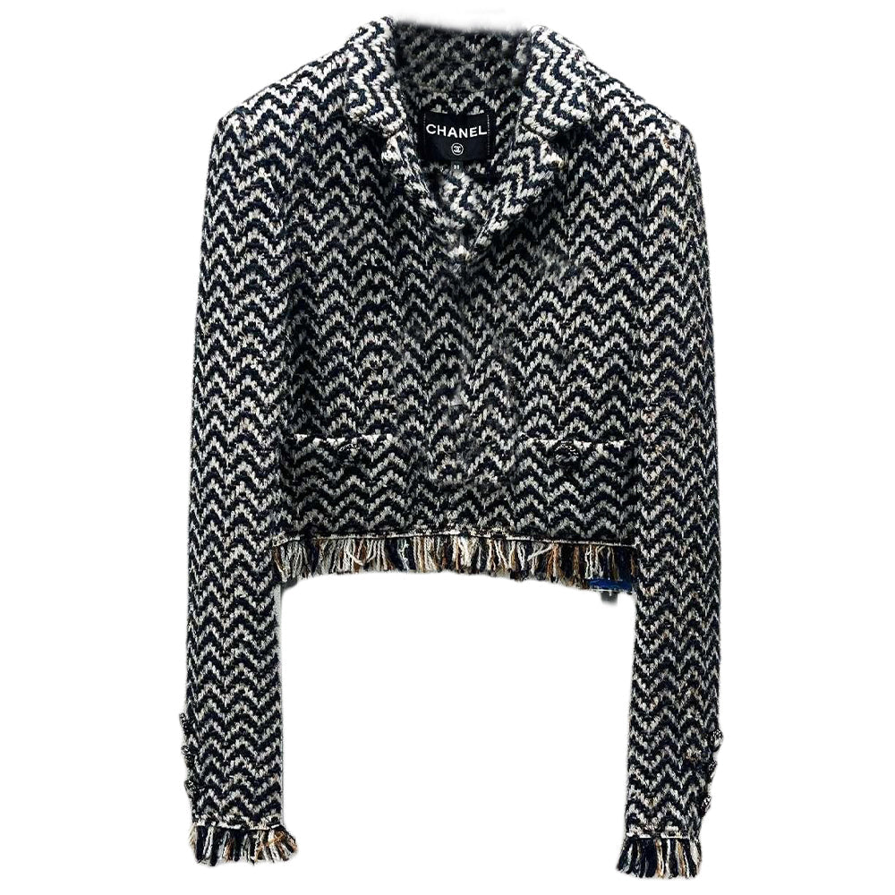 CHANEL Jackets Coats Women's Black White