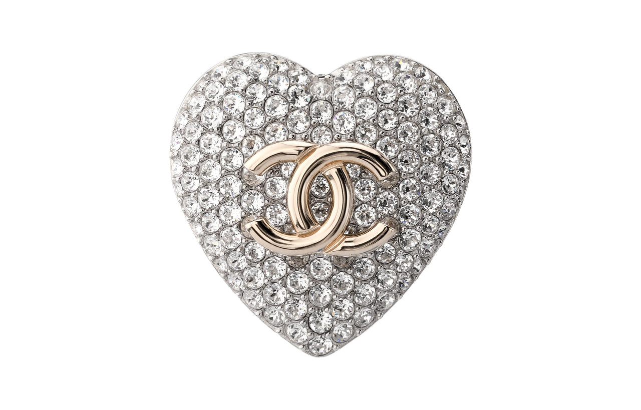 CHANEL Brooches Women's Gold White