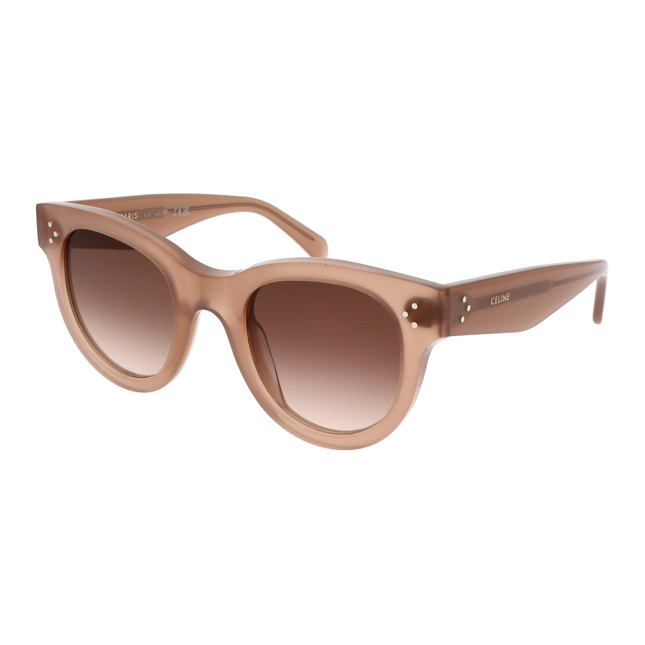 CELINE Acetate Irregular Shape Sunglasses Women's Umber