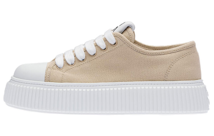 MIU MIU Low Top Stylish Skateboarding Shoes Women's Beige