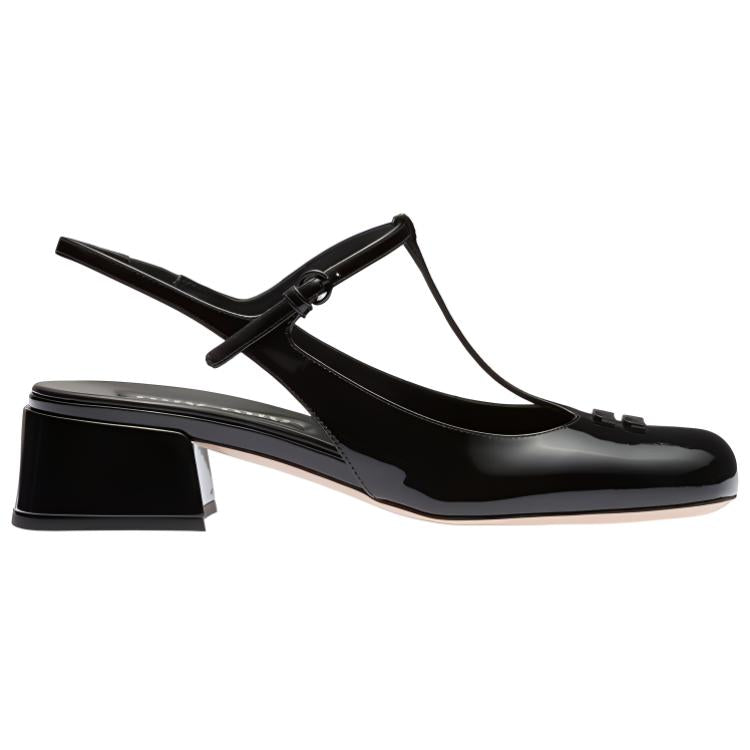 MIU MIU Chunky Heel High Heels Women's Black