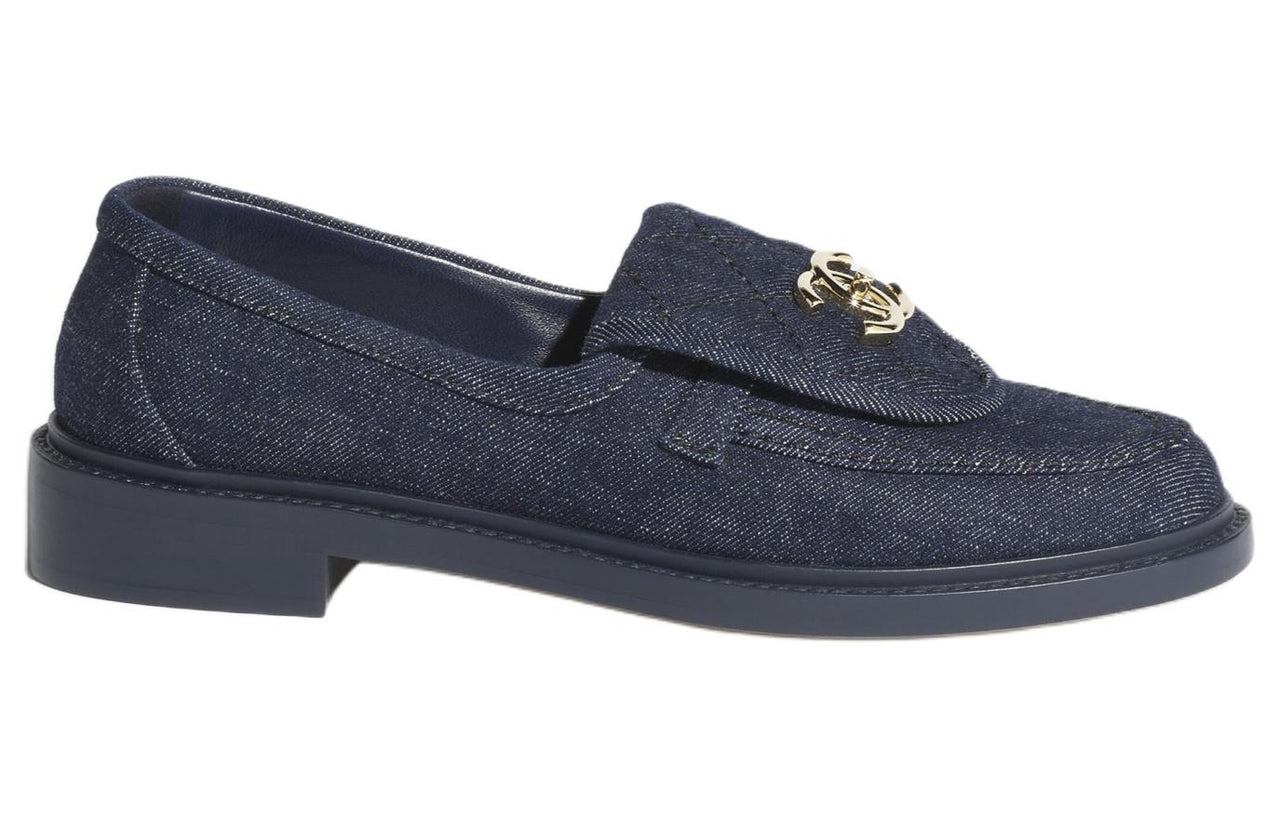 CHANEL Loafers 2cm Women's Blue