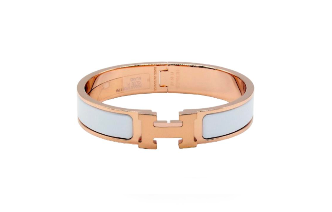 HERMES Bangles Women's Rose Gold/White