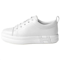 HERMES Happy Low-Top Skateboard Shoes 4cm Women's White