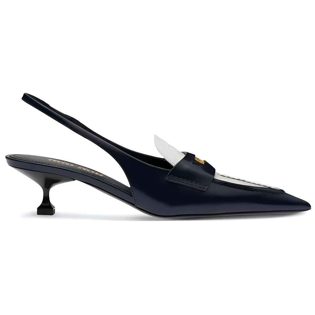 MIU MIU Slim Heel High Heels Women's Blue White