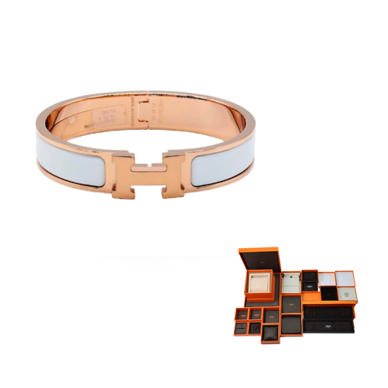 HERMES Bangles Women's Rose Gold/White
