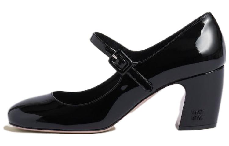 MIU MIU Chunky Heel High Heels 6.5cm Women's Black