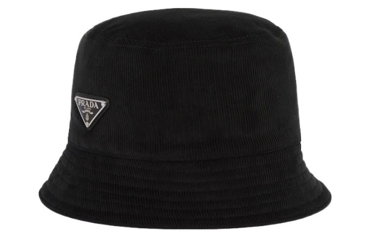 PRADA Cotton Bucket Hats Men's Black