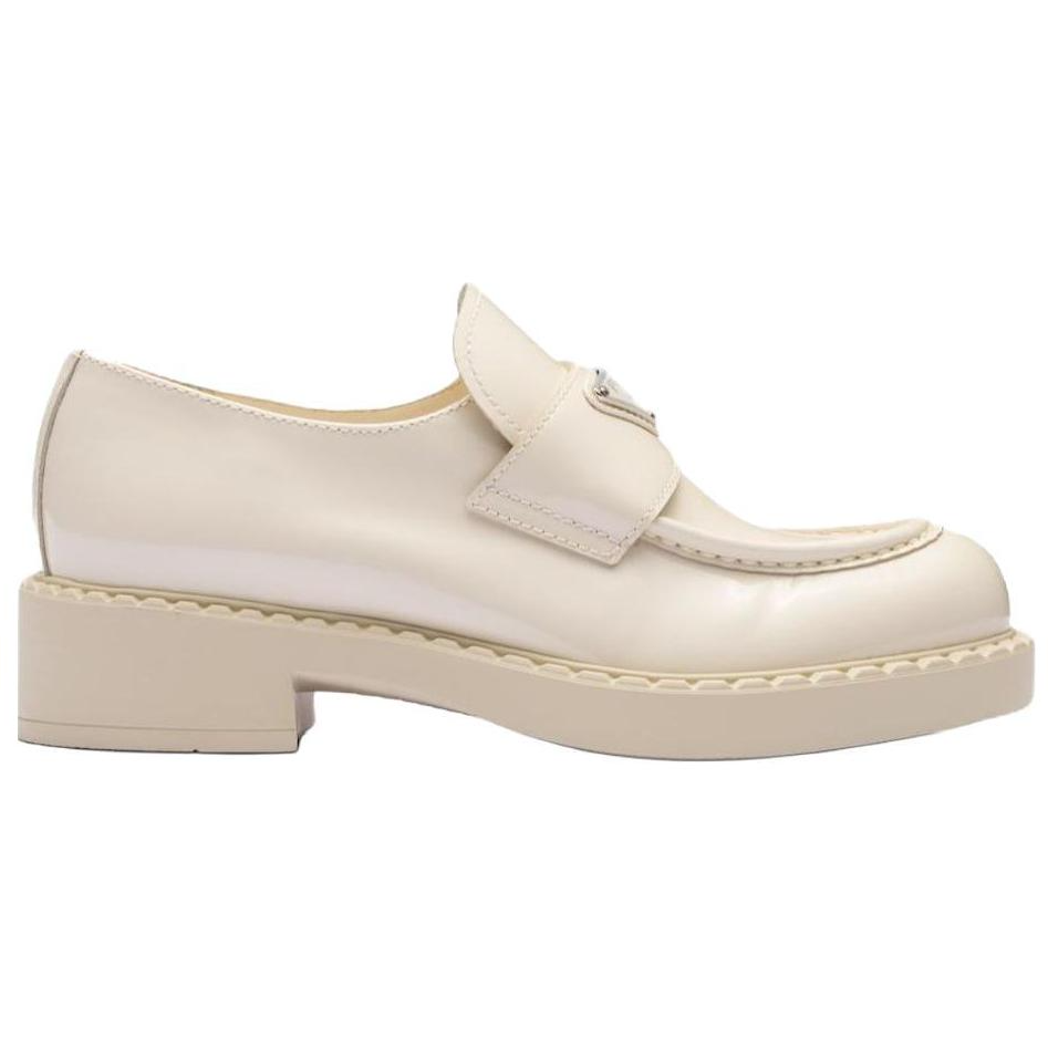 PRADA Chocolate Patent Leather Loafers 'Ivory' Women's