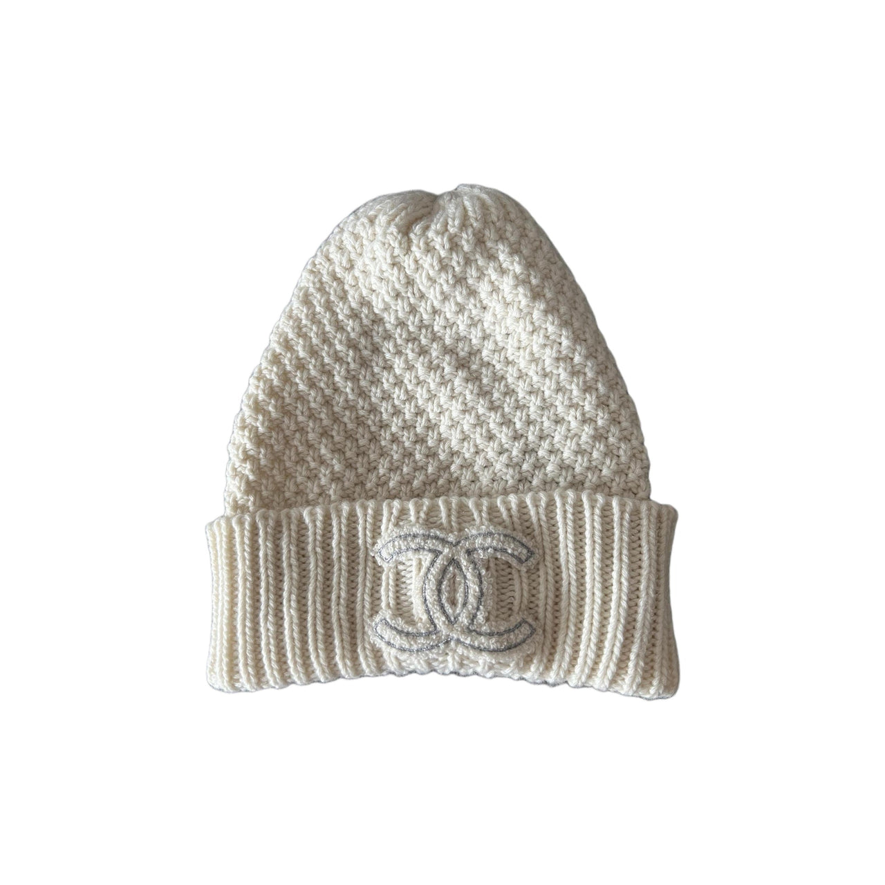 CHANEL Cotton Beanies Unisex White