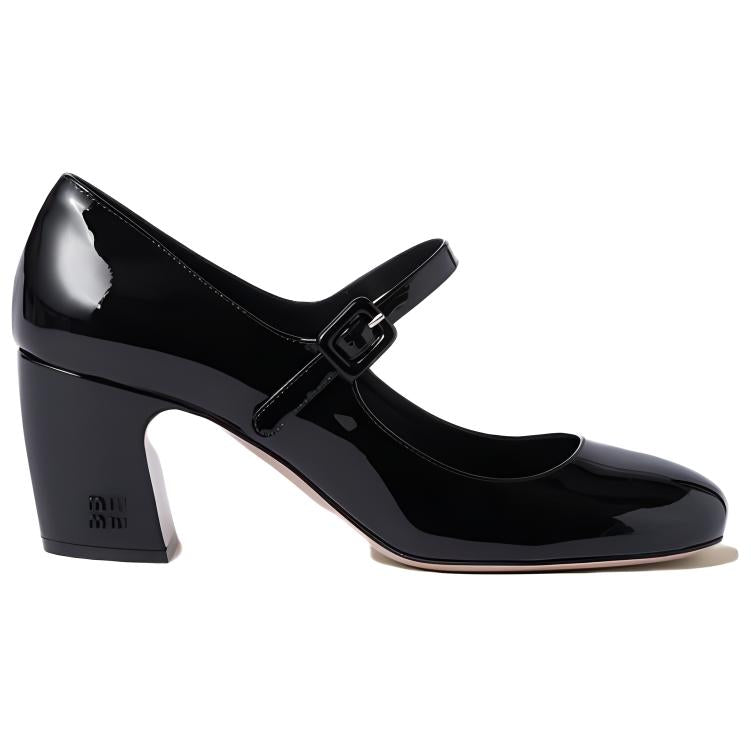 MIU MIU Chunky Heel High Heels 6.5cm Women's Black