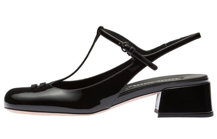 MIU MIU Chunky Heel High Heels Women's Black