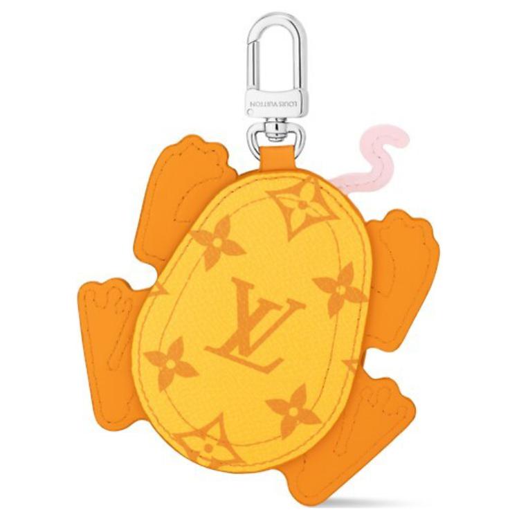 LOUIS VUITTON Canvas Metal Keychains Men's Orange