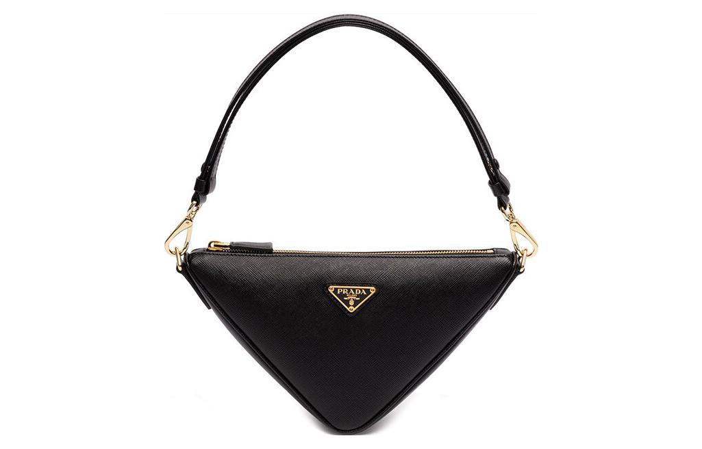 PRADA Leather Handbag Shoulder Bag Women's Black