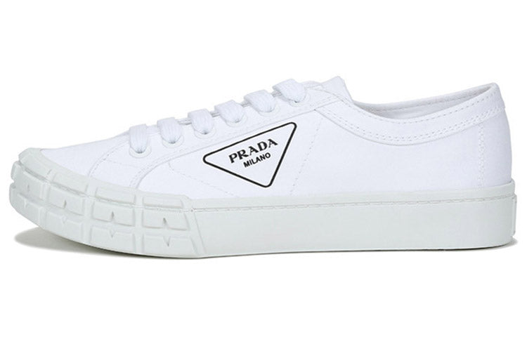 PRADA Low Top Canvas Shoes Men's White