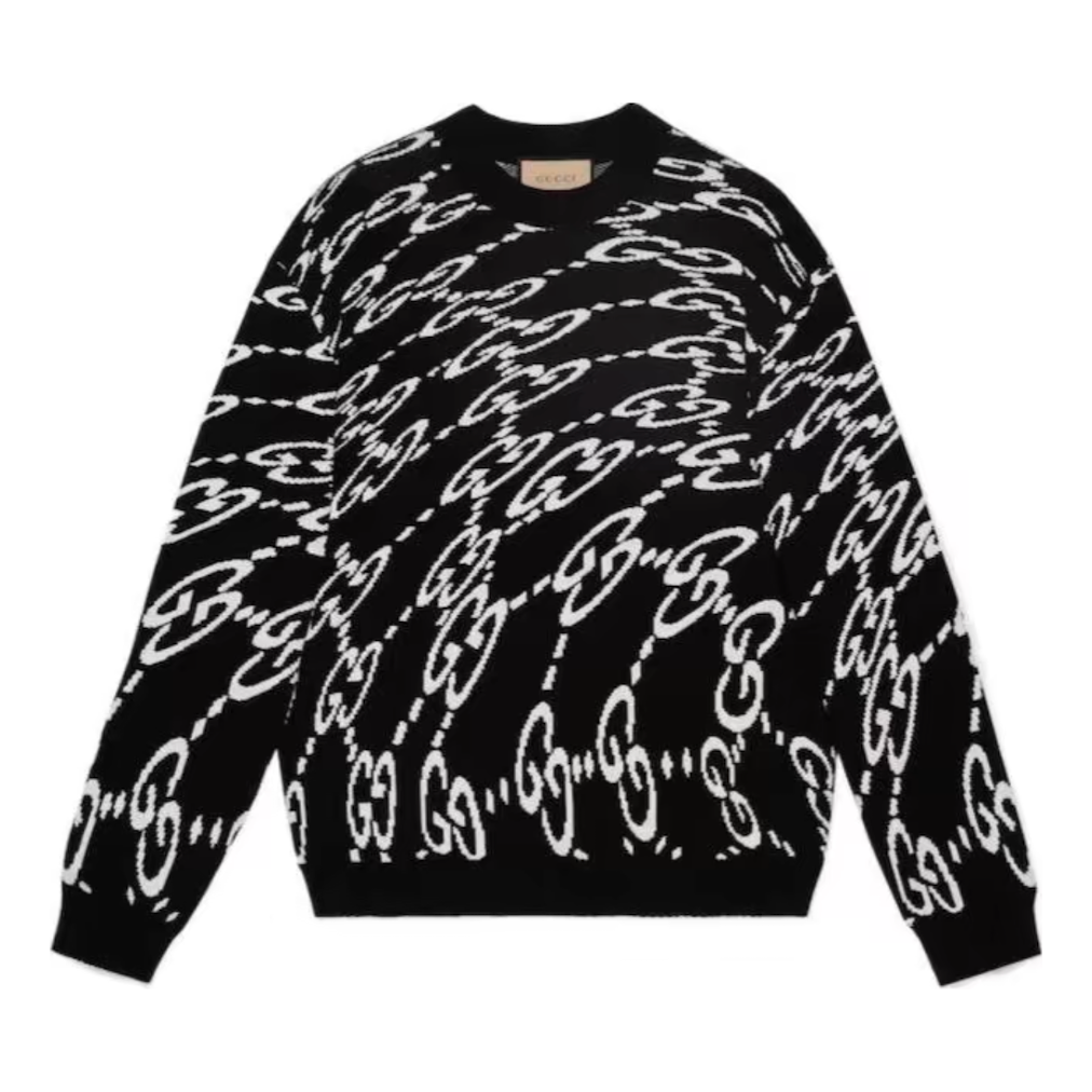 Gucci SS24 Wavy GG Sweater 'Black Ivory' 780637-XKDZF-1289