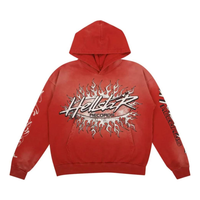 Hellstar Studios Records Hooded Hoodie 'Washed Red' HSRC-WASHEDRED