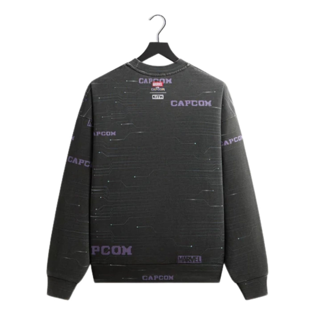 KITH x Marvel vs. Capcom Character Select Vintage Nelson Crewneck 'Black' KHM034303-001