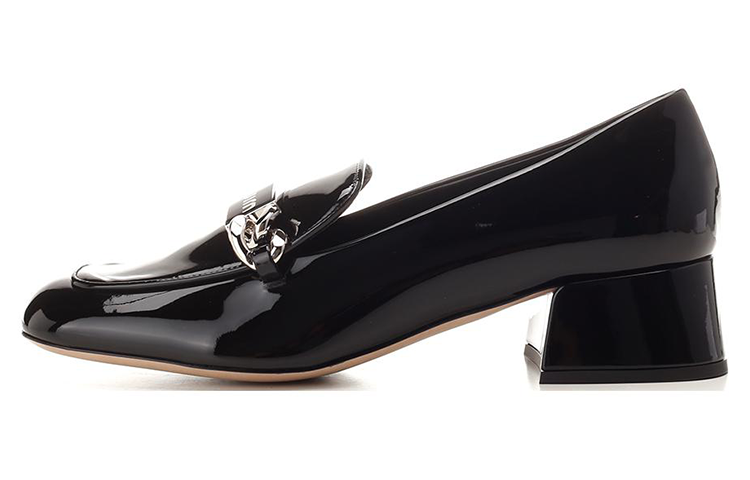 MIU MIU Block Heel High Heels Women's Black