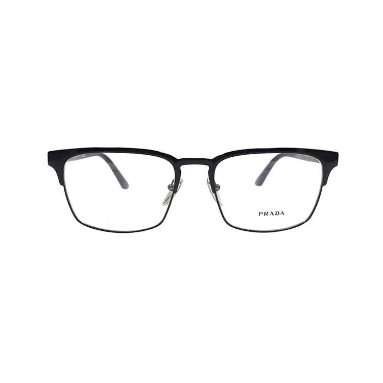 PRADA Alloy Rectangular Eyeglass Frames Men's Black
