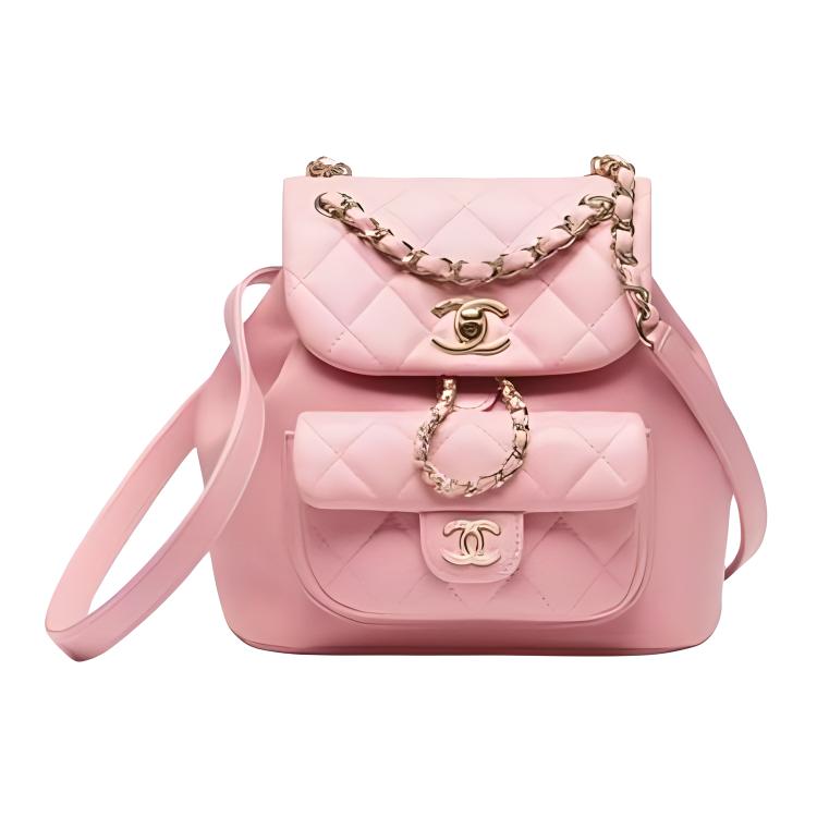 CHANEL Calfskin Backpack Women's Pink