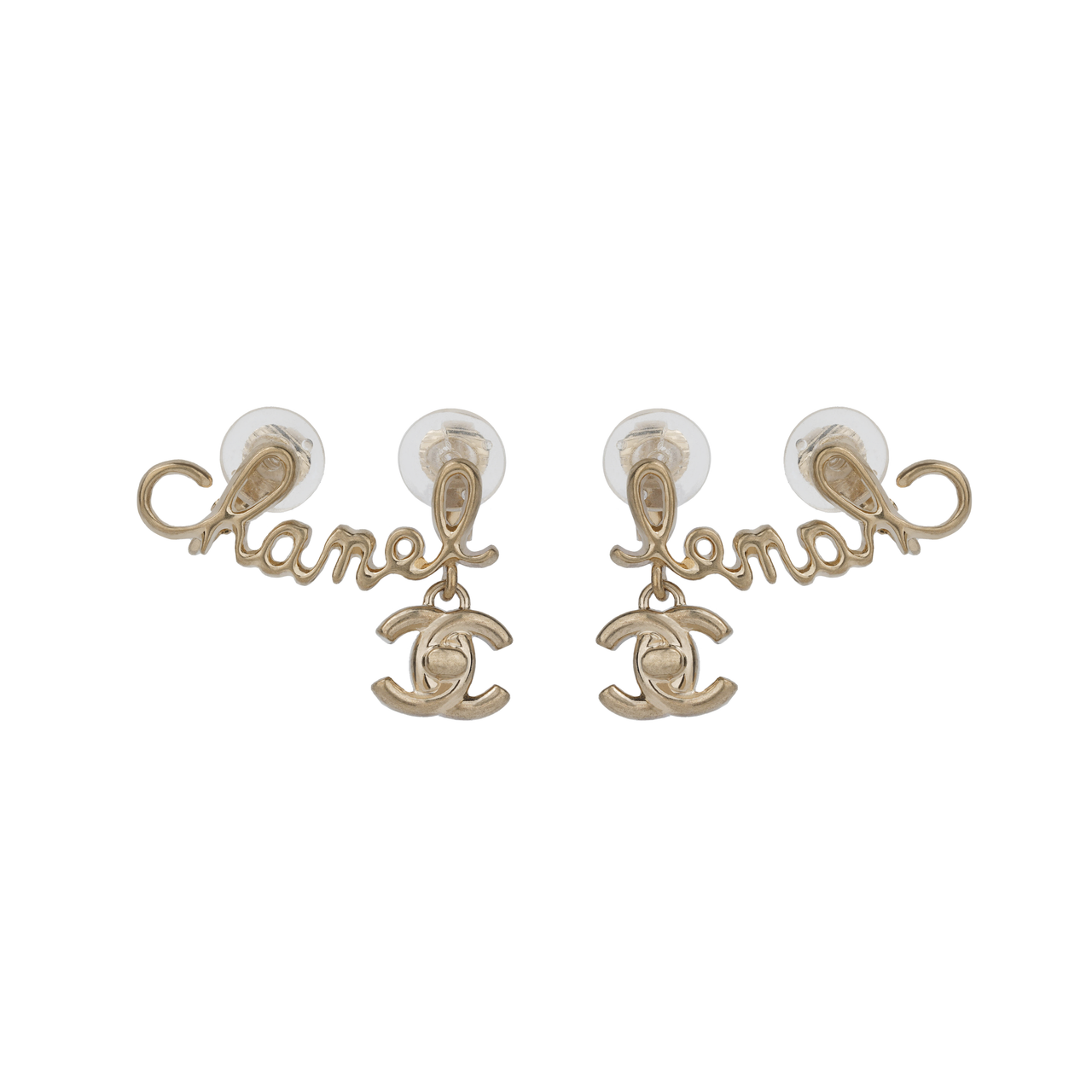 CHANEL Metal Clip On Earrings Women's Gold