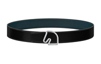 HERMES Double-Sided Horse Pattern Decoration Smooth Buckle Leather Belts Unisex Black Width: 3.8cm