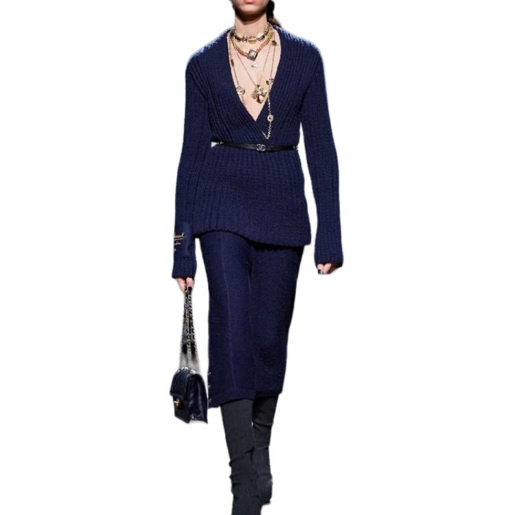 CHANEL Sweater Women's Dark Blue
