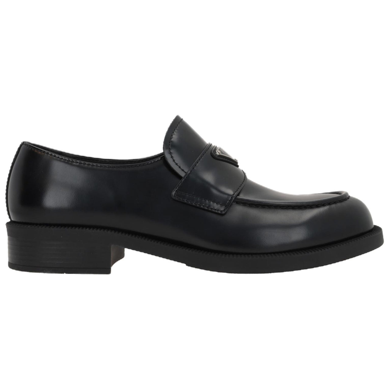 PRADA Triangle Logo Slip On Loafers
