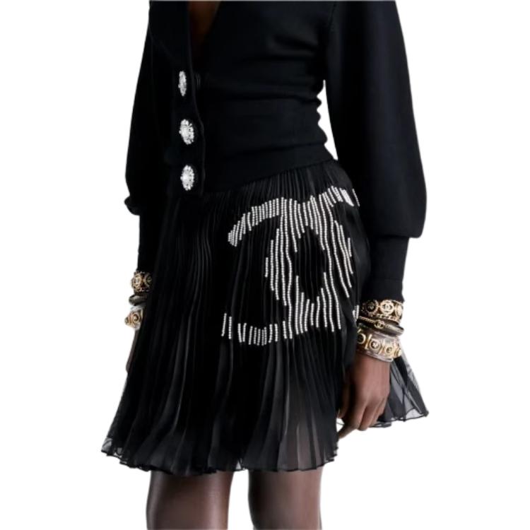 CHANEL Casual Short Skirts Women's Black