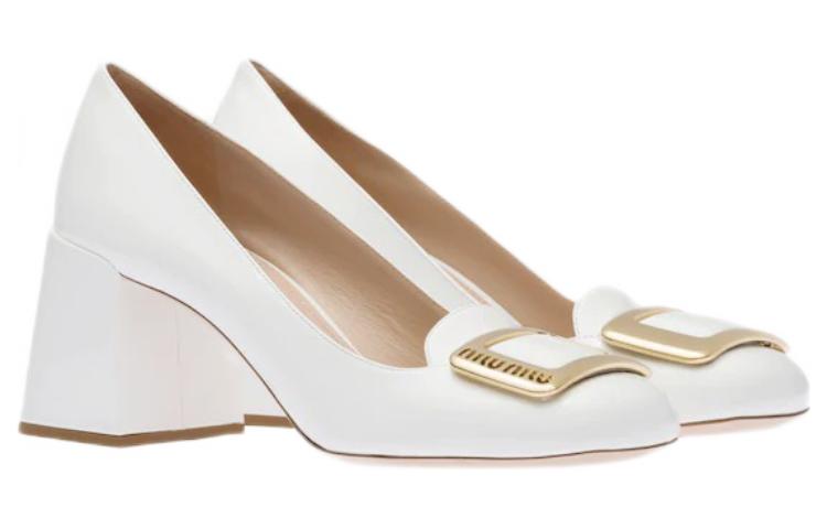 MIU MIU Chunky Heel High Heels Women's White