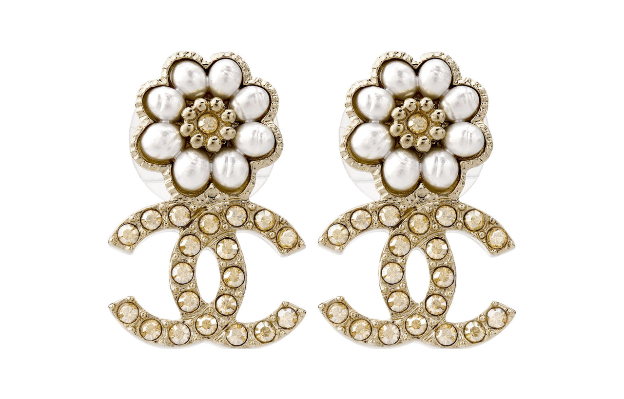CHANEL Stud Earrings Women's Gold