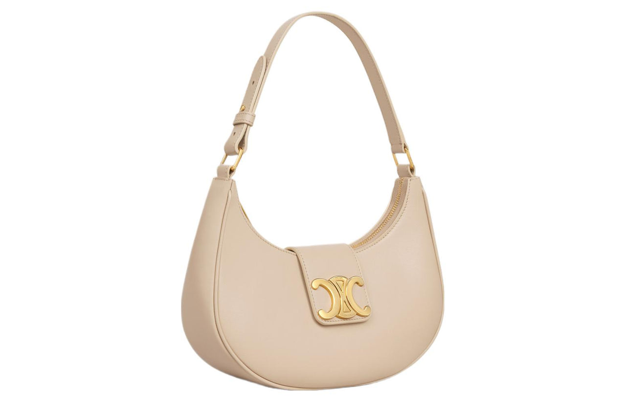 CELINE AVATriomphe Smooth Cow Leather Handbag, Shoulder Bag Women's Nude