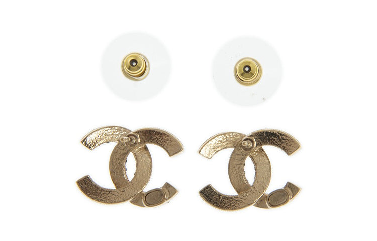 CHANEL Earrings Women's Gold/Black