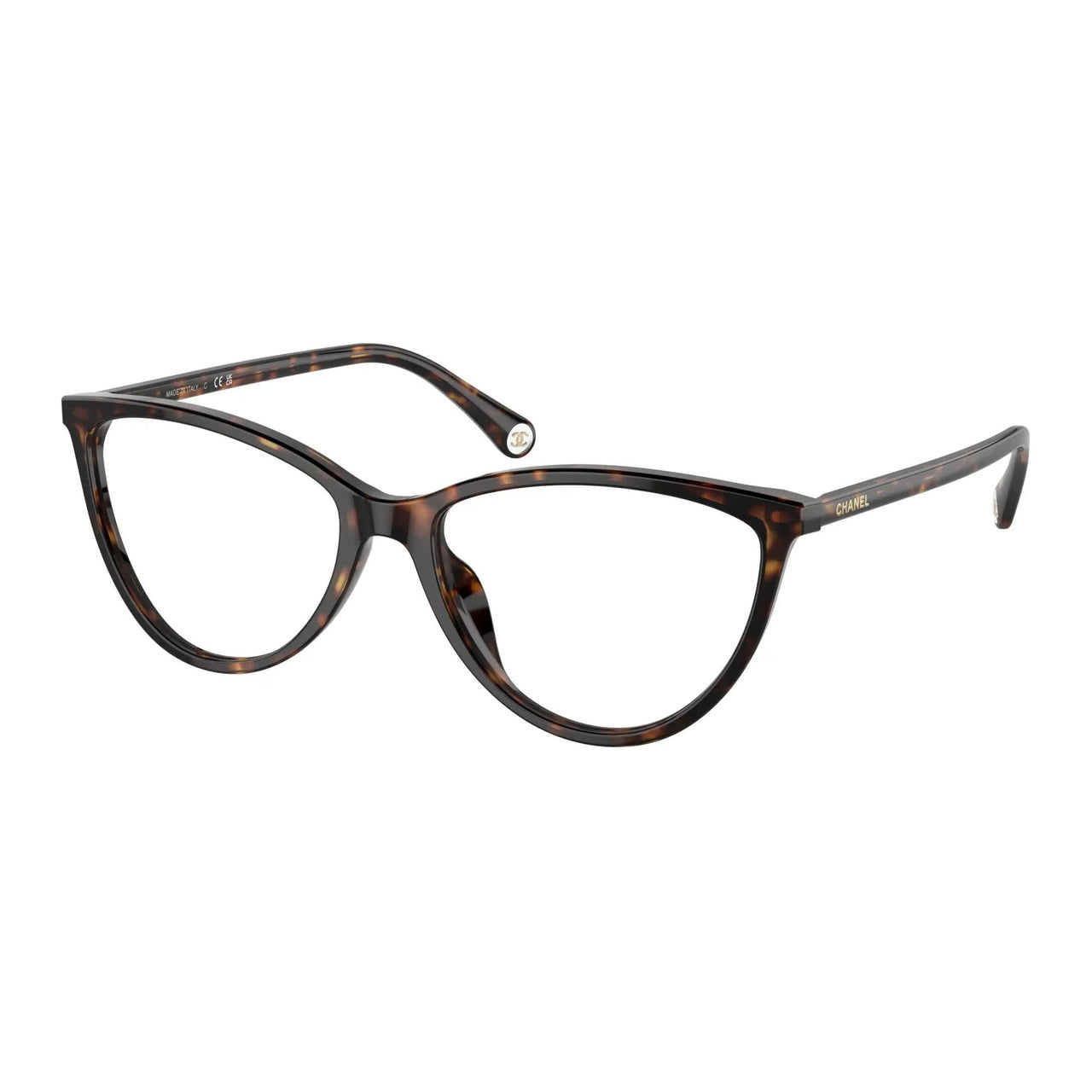 CHANEL Plastic Cat Eye Eyeglass Frames Women's Dark Tortoiseshell