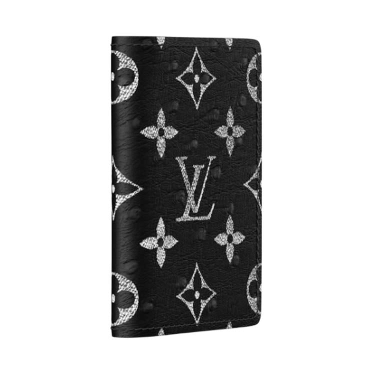 LOUIS VUITTON Leather Card Holder Men's Black