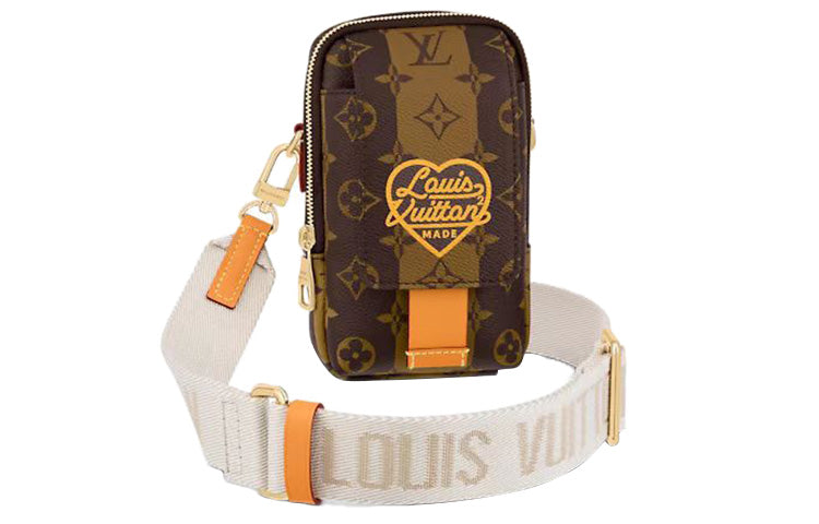 LOUIS VUITTON X Nigo Flap Double Phone Pouch Brown