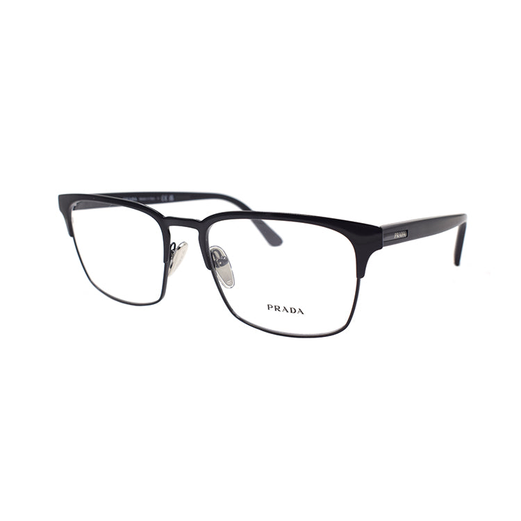 PRADA Alloy Rectangular Eyeglass Frames Men's Black