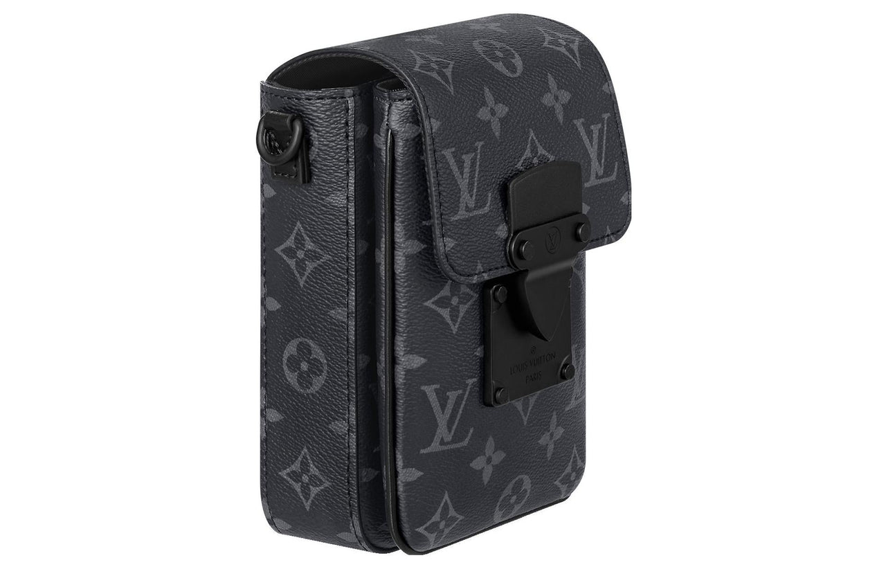 LOUIS VUITTON S-LOCK VERTICAL Coated Canvas Shoulder Bag Crossbody Bag Mini Women's Black