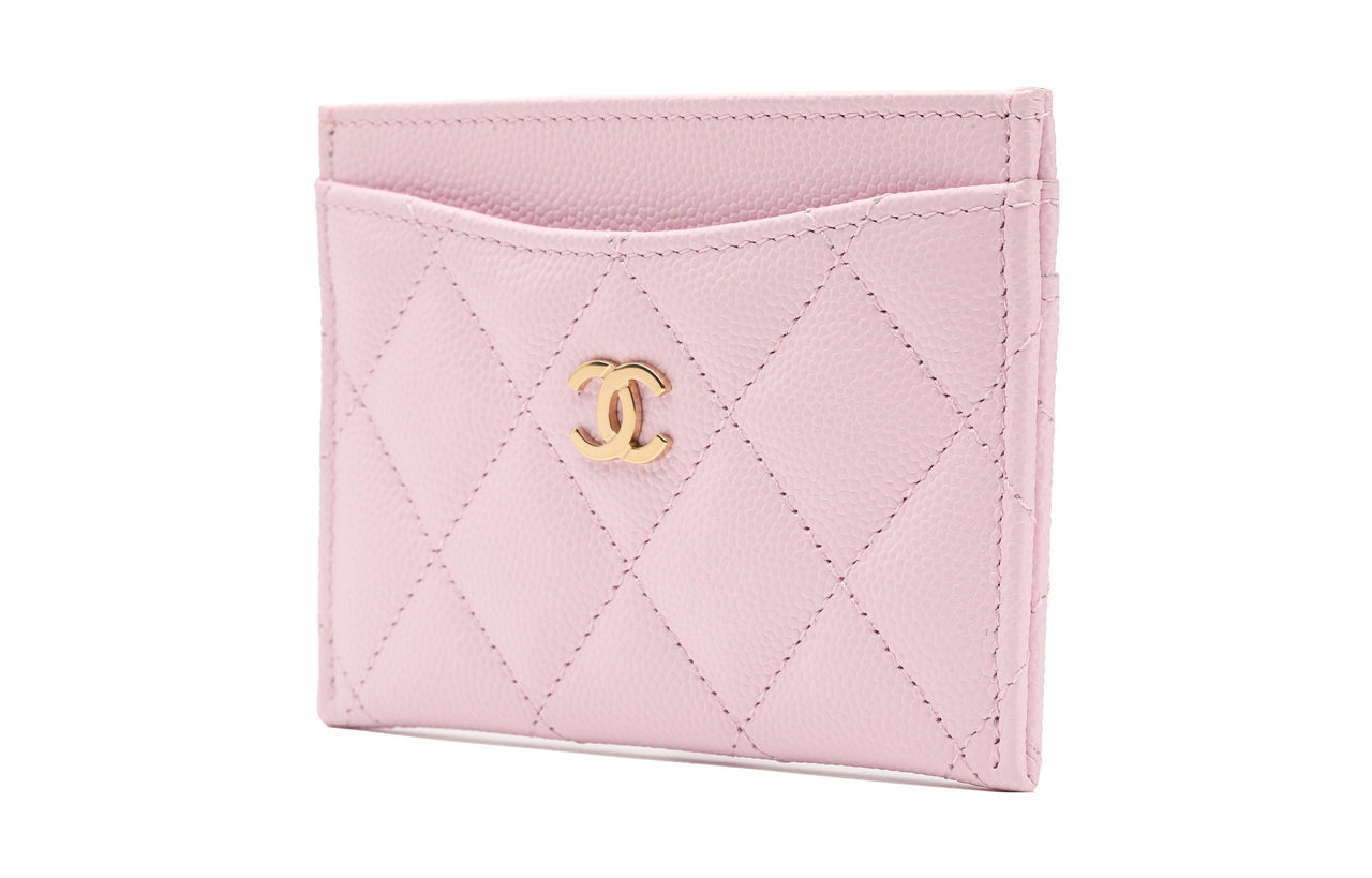 CHANEL Cow Leather Coin Purse, Card Holder Women's Pink
