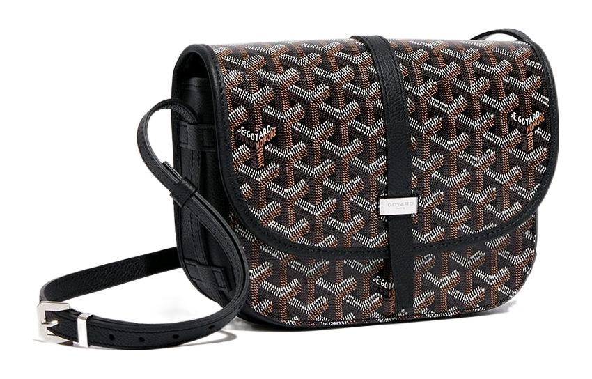 GOYARD Belvédère Canvas With Leather Flap Messenger Bag Shoulder Bag, Crossbody Bag Unisex