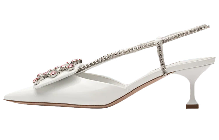 MIU MIU Cone Heel High Heels 5.5cm Women's White