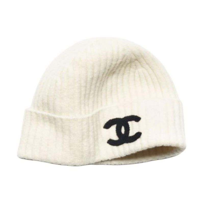 CHANEL Cashmere Beanies Women's Ivory White