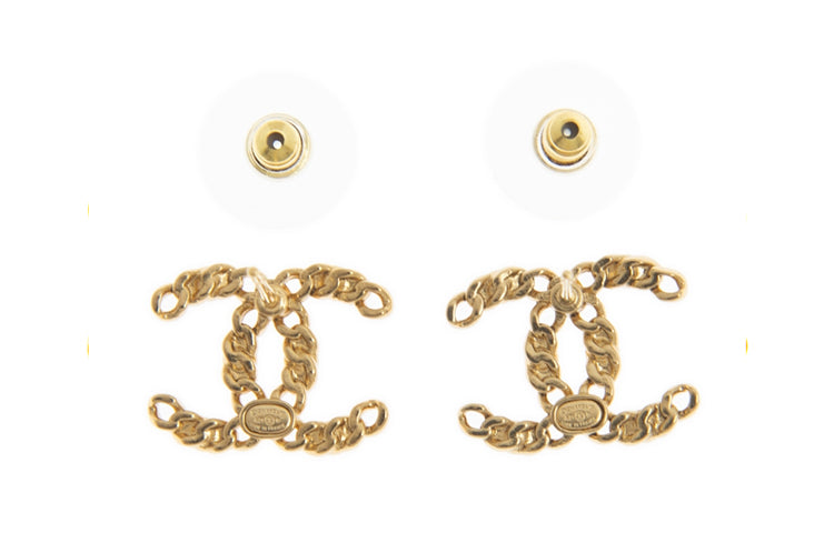 CHANEL Metal Earrings Women's Gold