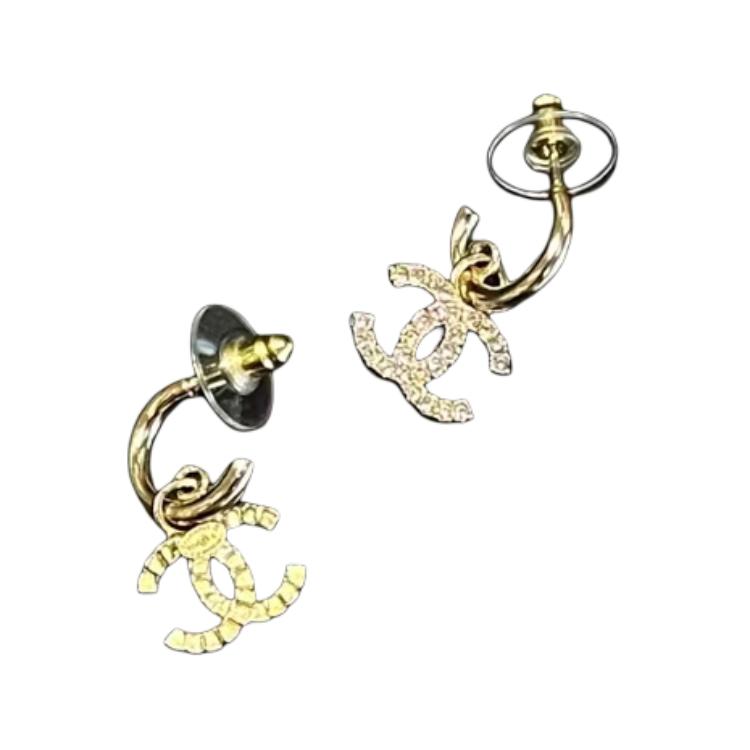 CHANEL Metal Earrings Women's Gold