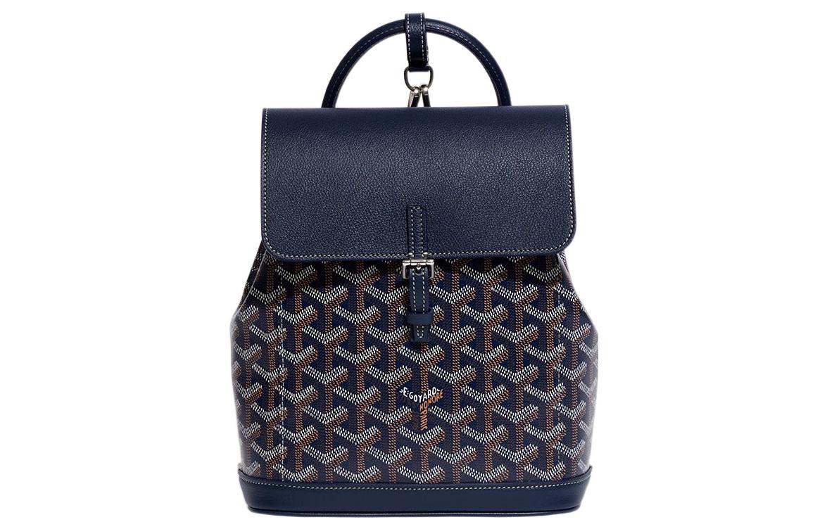 GOYARD Alpin Canvas With Leather Backpack Mini Unisex Marine Blue