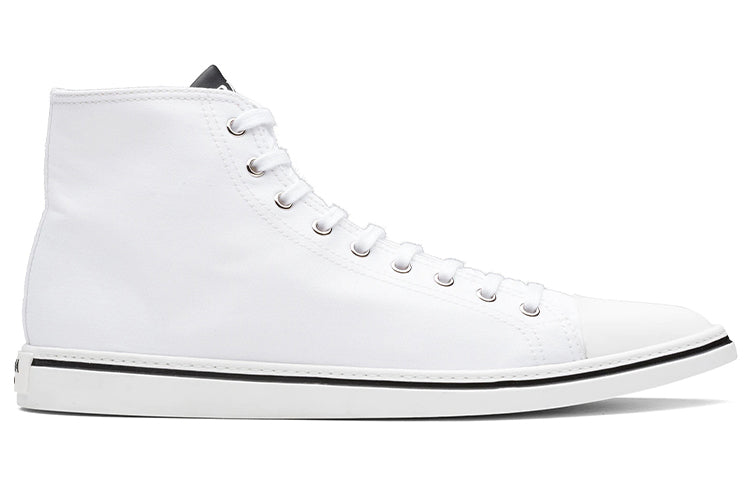 PRADA Canvas Shoes Men High-Top White
