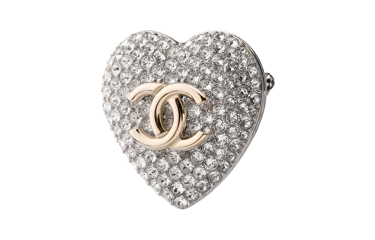 CHANEL Brooches Women's Gold White