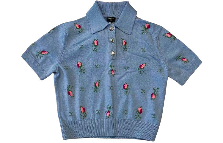 CHANEL FW22 Polo Shirt Women's Blue