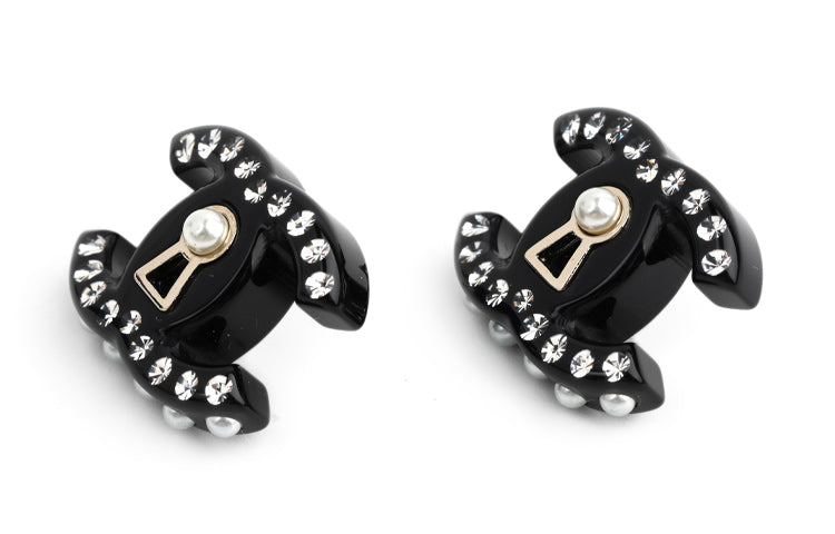 CHANEL Earrings Women's Black